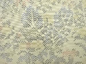アンティーク　抽象樹木模様織出本場白大島紬着物